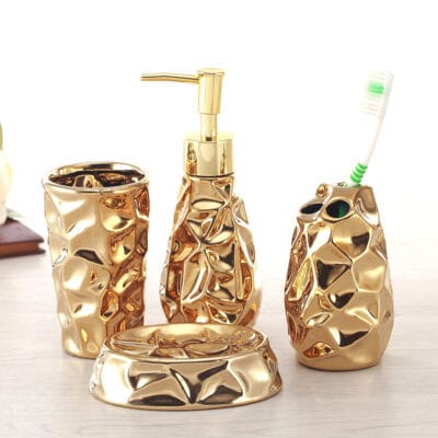 Golden Toilet Set