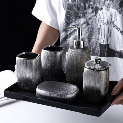 Silver Ceramic Set