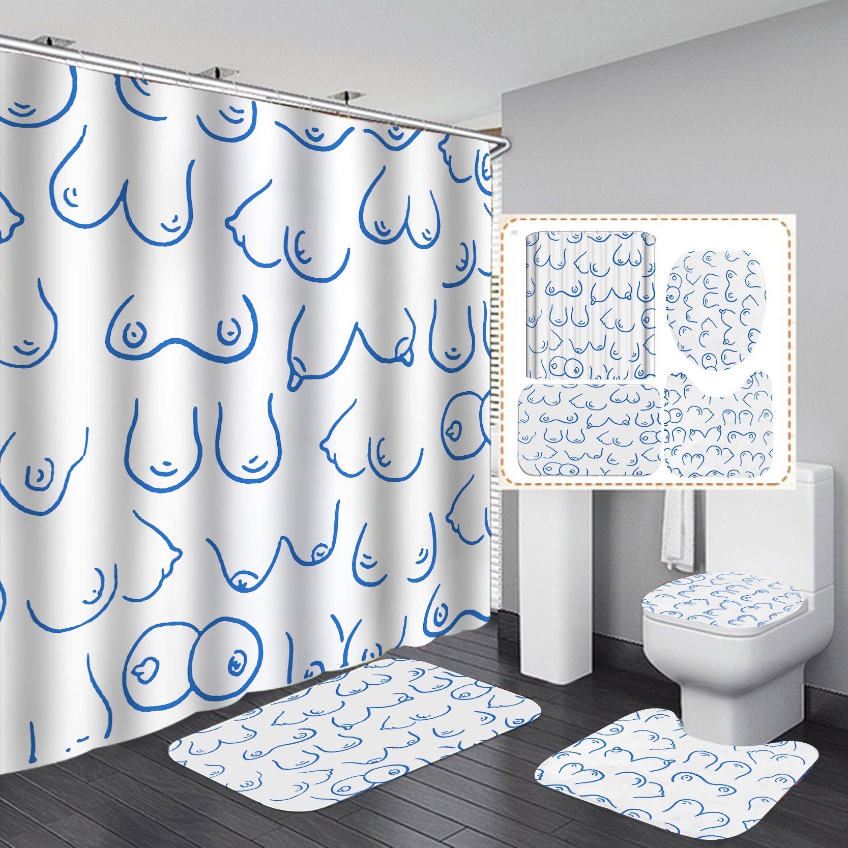 Patterned Shower Set