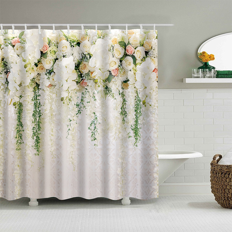 Aqua Bathroom Curtain