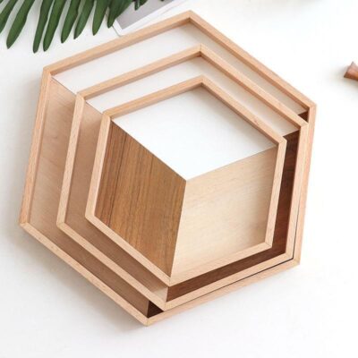 Wooden Hegxagon Tray
